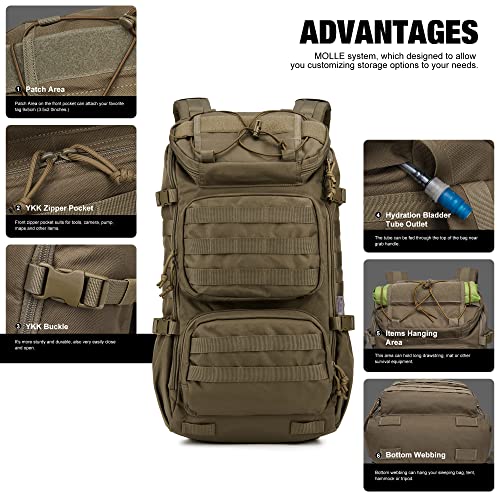 Mardingtop Bundle Items: 28L Molle Hiking Tactical Backpack Khaki #TOP7