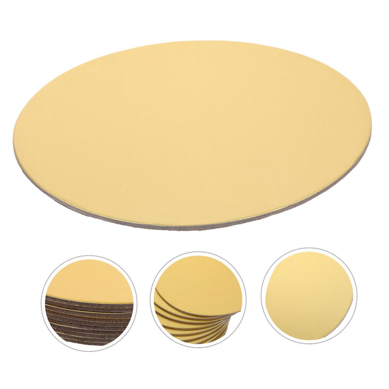 Garneck 2sets Gold Cake Baseplates Round Cake Boards Thick Drums Board Drums for Baking Party Decorations 30pcs*2