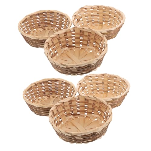 SUPVOX 6pcs Woven Storage Baskets Lightweight Organizers for Fruits Vegetables and Household Goods Aesthetic Kitchen Counter Decor with Excellent Airflow Design