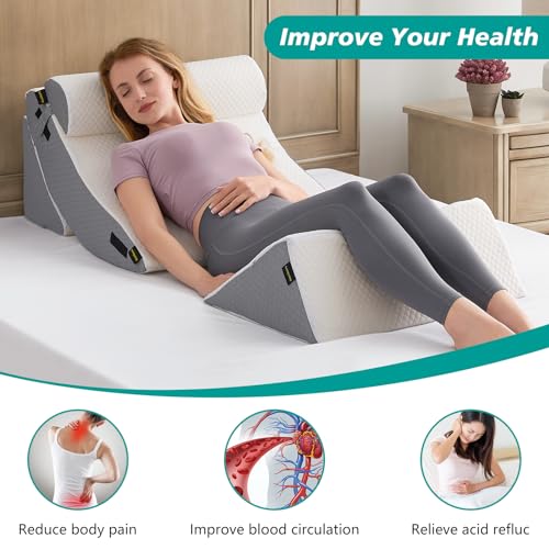 Longering 4Pcs Orthopedic Bed Wedge Pillow Set For Sleeping - Wedge Pillows For After Surgery For Body Neck Back And Leg Pain Relief thumb #3