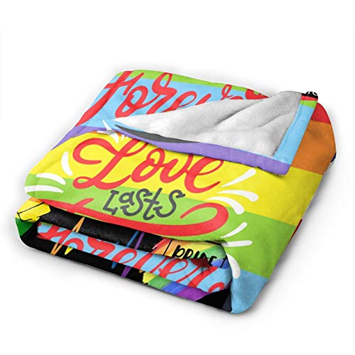 Socira Throw Blankets Lgbt Gay Pride Flannel Fleece Blanket For Couch Outdoors Fluffy Warm Sofa Blankets For Winter Large Thick Bedding Throws Reversible Gifts For Christmas New Year Holiday 80"X60" #TOP1