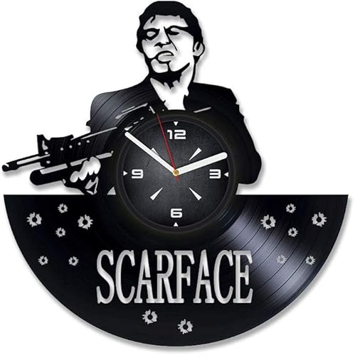 Reloj de pared de disco de vinilo Scarface. Decoración para dormitorio, sala de estar, habitación de los niños. Regalo para hombres o mujeres. disponible en Yaxa Peru