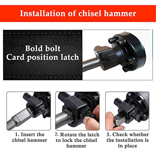 Abbruchhammer, 1650W Hochleistungs-Betonbrecher-Elektrowerkzeugsatz, Mit Um 360 Grad Drehbarem Griff, 50J Einzelschlag, Schwarz – Bild 7