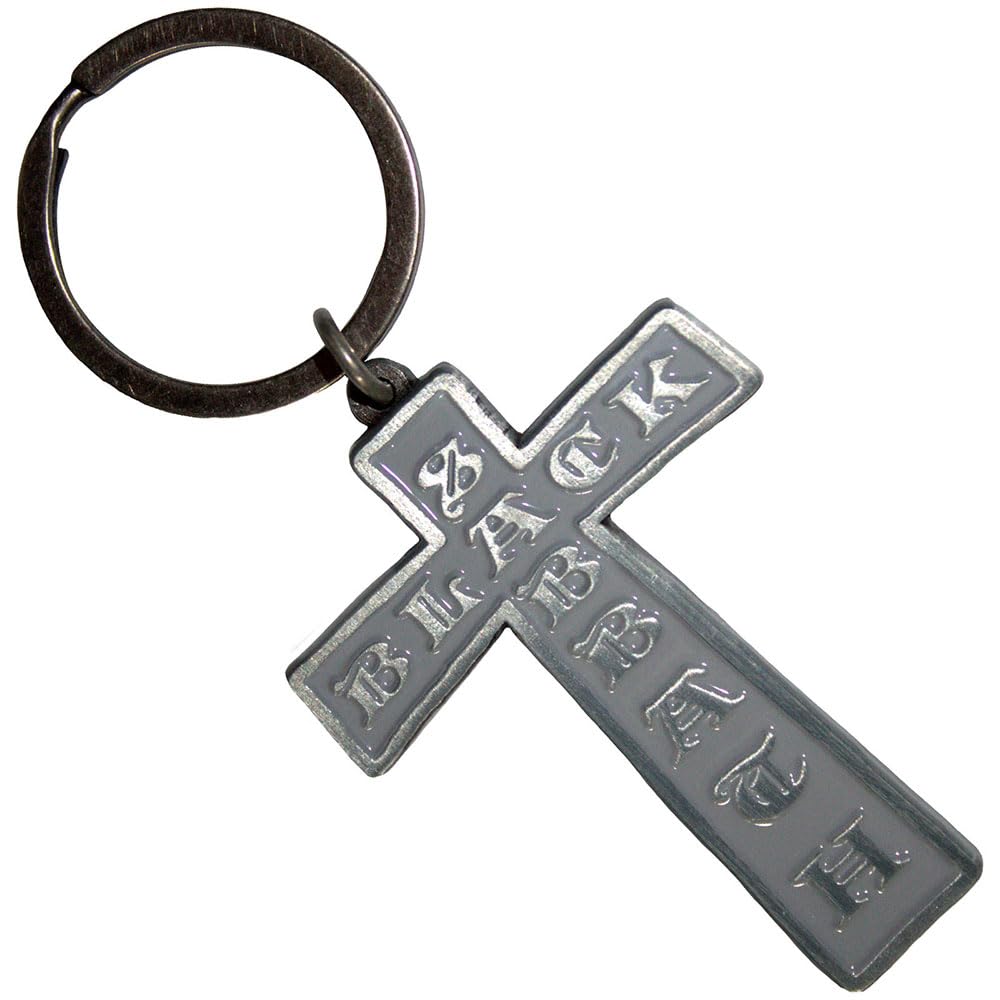 Black Sabbath Silver Cross Logo High Quality Metal Key Ring Officially Licensed
