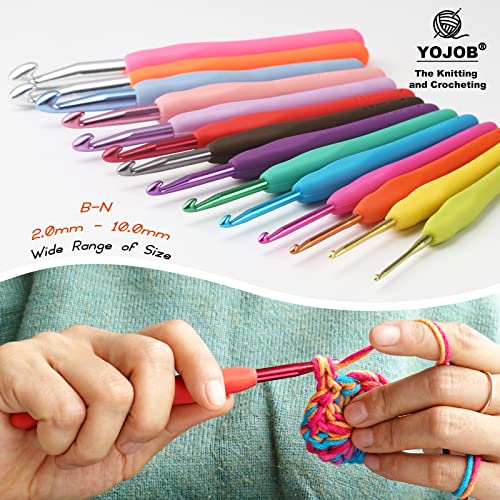 Image of YOJOB 2Pack Size J / 6mm, K / 6.5mm Crochet Hooks, Super Smooth & Ergonomic for Beginner and Advanced (6.0mm, 6.5mm)