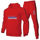 GWWGWW Hombres suéter sudadera+sudaderas H.R_C Printed Outdoor Leisure Classic Outdoor Hooded Sports suit, rojo, S