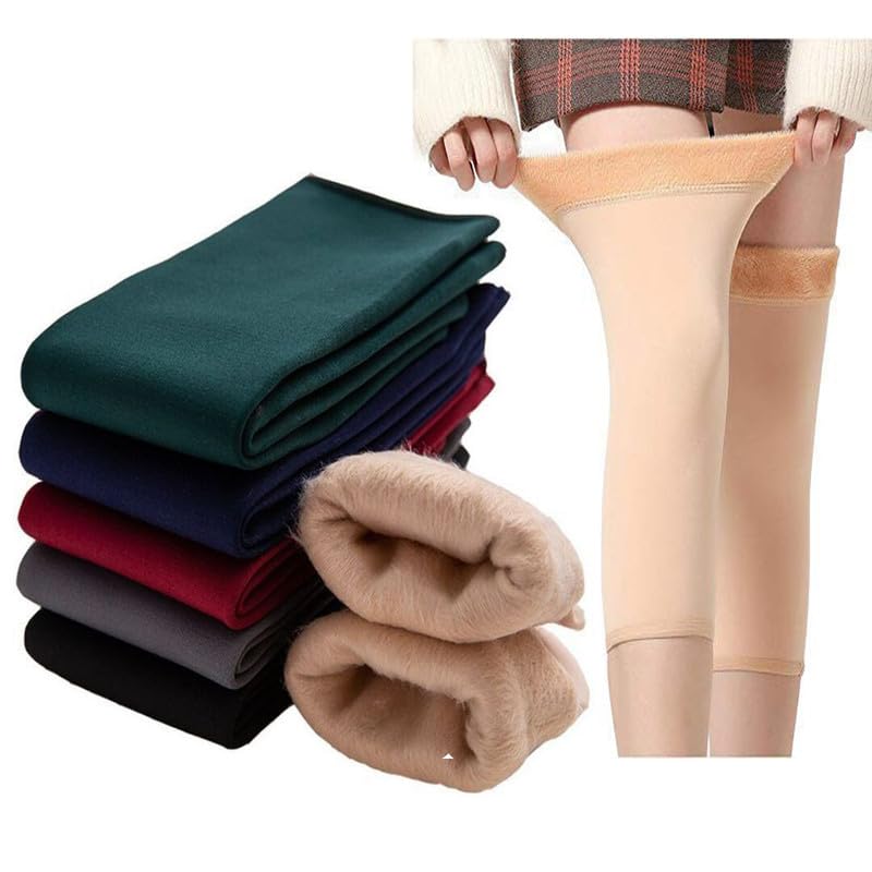 Socks for Women Warm socks for Women Multicolor - Thick Fur Lined Winter Protection - Comfortable Knee Warmers for Cold Weather- Durable & Cozy leg Warmer-image-48
