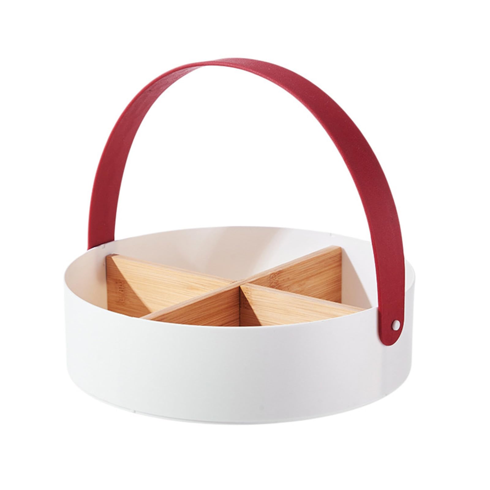 4 Compartment Dry Food Storage Tray Divided Servings Tray Snacks Platters Organizers for Candy, Fruits, Nut, Snacks Food Storage