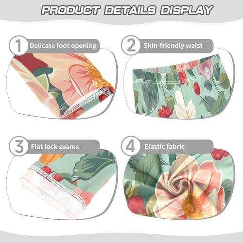 Bolaz Toddler Girls Leggings Printed Yoga Pants Leggings Fresh Flowers Strawberry for Kids3