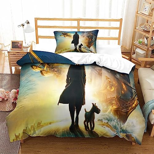 Juego de funda de edredón con estampado 3D de Las aventuras de Tintines con póster de película, juego de ropa de cama de microfibra suave para niños, jóvenes y adultos, decoración de dormitorio, 140 x