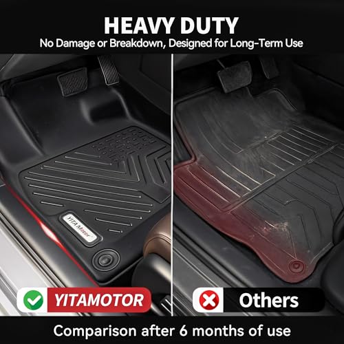 Image of YITAMOTOR Floor Mats Fit for Honda Accord 2018-2022, All Weather Protection | TPE Custom Fit Accord Floor Liners Accessories, Black