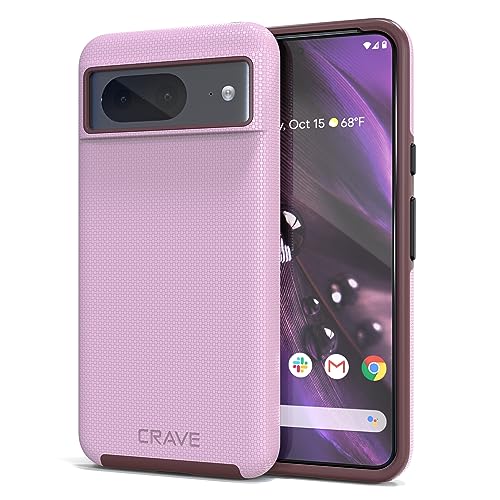 Crave Google Pixel 8 Case - Dual Guard Shockproof Protection Secure Layered Pixel 8 Phone Case, Lilac