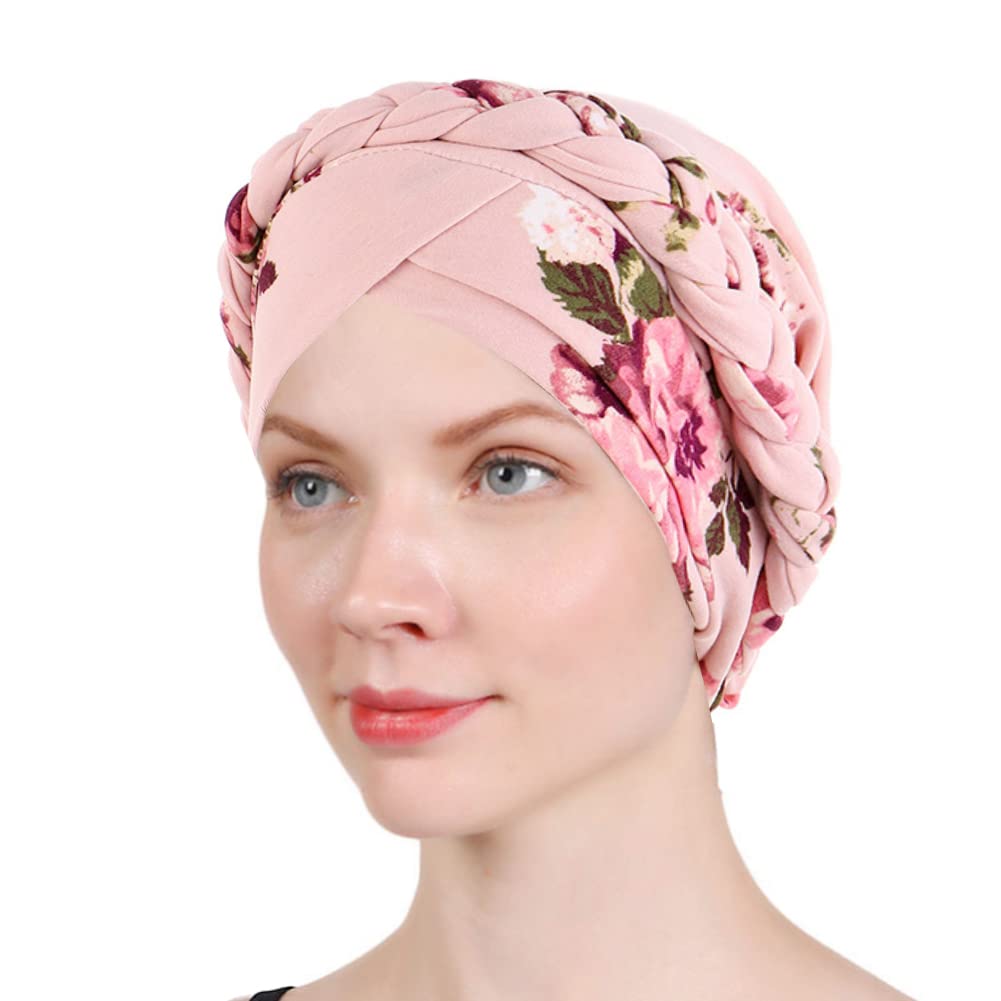 Babahu Women's Z01 Chemo Hat Turban Beanie, Pre-Tied Headwraps Headwear Bandana For Hair Loss (Z01)