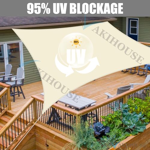 NAKIHOUSE Waterproof Shade Sail with Rope Fixing Kits - Image 3