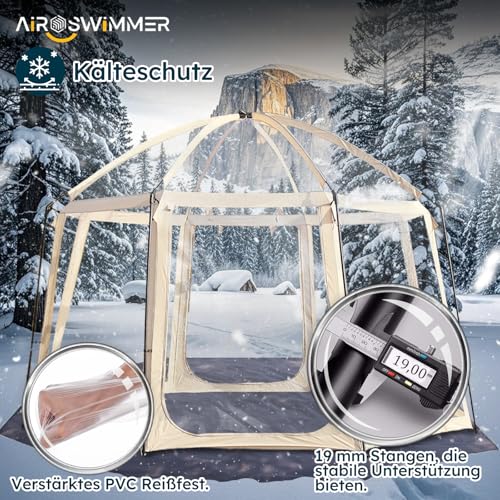 Bubble Zelt, Transparentes Zelt im Freien, Garten Iglu, Bubble House Zelt, Zelt Outdoorbubble, Bubble Iglu Zelt, Iglu Pavillon, Iglu-Kuppel, Garten, Terrasse, Überdachung, Unterschlupf, 400x400x250CM