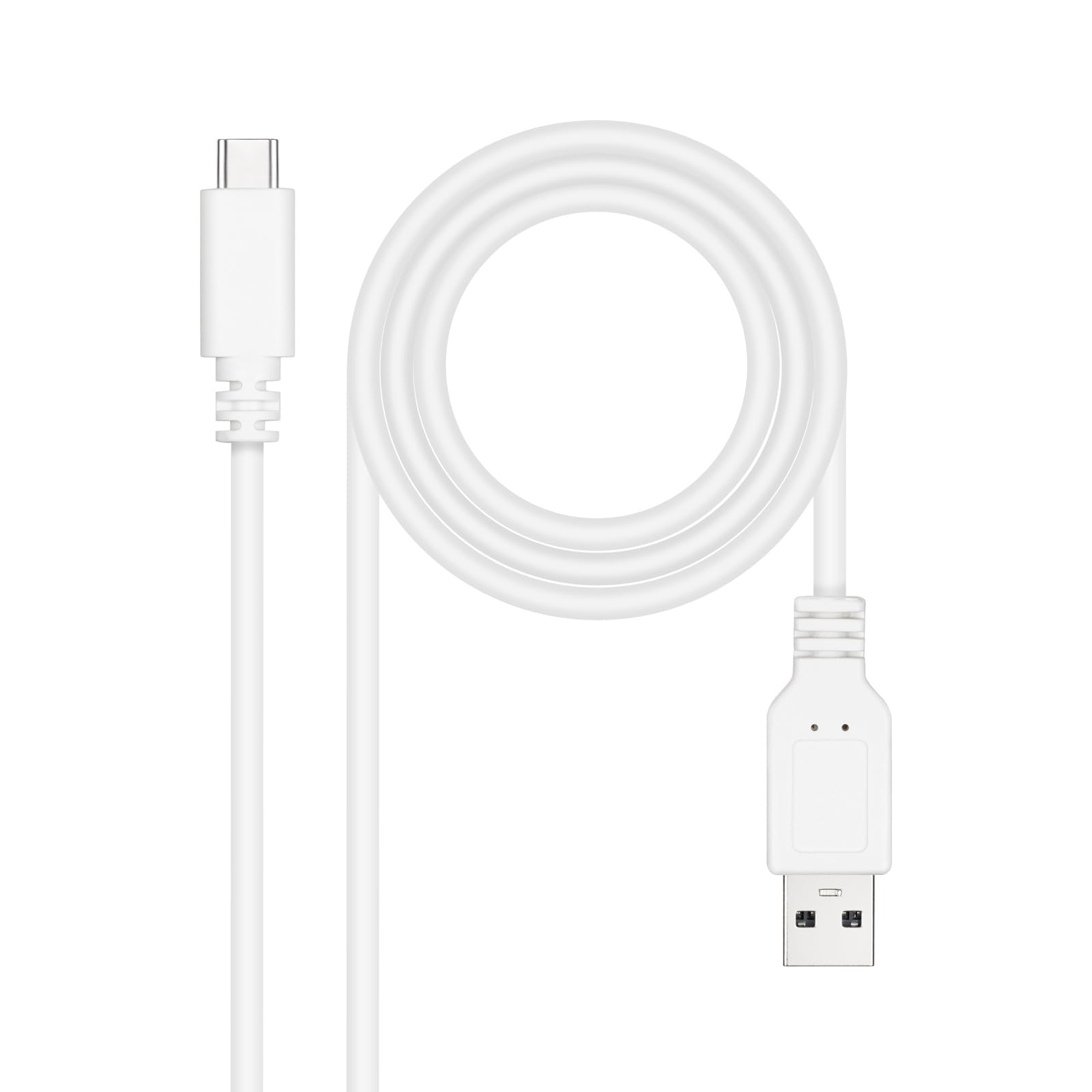 NANOCABLE 10.01.2101-​W - Cable USB 2.0 3A, tipo USB-​C/​M-​A/​M, Color Blanco, 1 m
