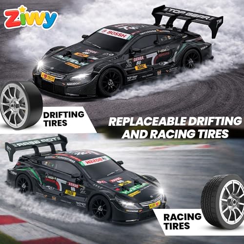 Image of Big Remote Control Car Black | 2.4G Remote Control Drift RC Car with 150m Range, Neon Lights & Music | Rechargeable RC Racing Toy | Best Gift for Boys & Girls 2 3 4 5 6 7 8+ Years