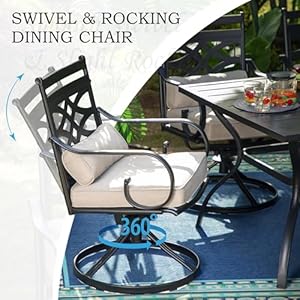 Mfstudio9pcspatiodiningsetswith8swivelchairsand1largesquaretableallweatherheavydutyblackframeoutdoorfurniturefor8 Urban Country Home Decor Mfstudio 9 pcs patio dining sets with 8 swivel chairs and 1 large square table all weather heavy duty black frame outdoor furniture for 8 urban country home decor