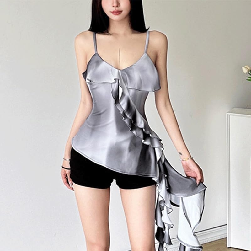 Fashion Suspenders Slim fit Sleeveless Polyester Waist-Length Tops