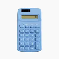 Calculadora de Bolso 8 Dígitos Compacta 11x6cm Dupla Alimentação Solar + Bateria Portátil Leve Operações Básicas para Escola Trabalho e Casa Visor Claro Durável (Azul)