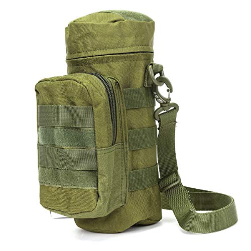 Sports Water Bottles Pouch Bag Tactical Molle Water Bottle Pouch Military Drawstring Water Bottle Pouch Holder Mesh Water Bottle Carrier Attachment Bottle with Pouch ACU Camouflage (OD)