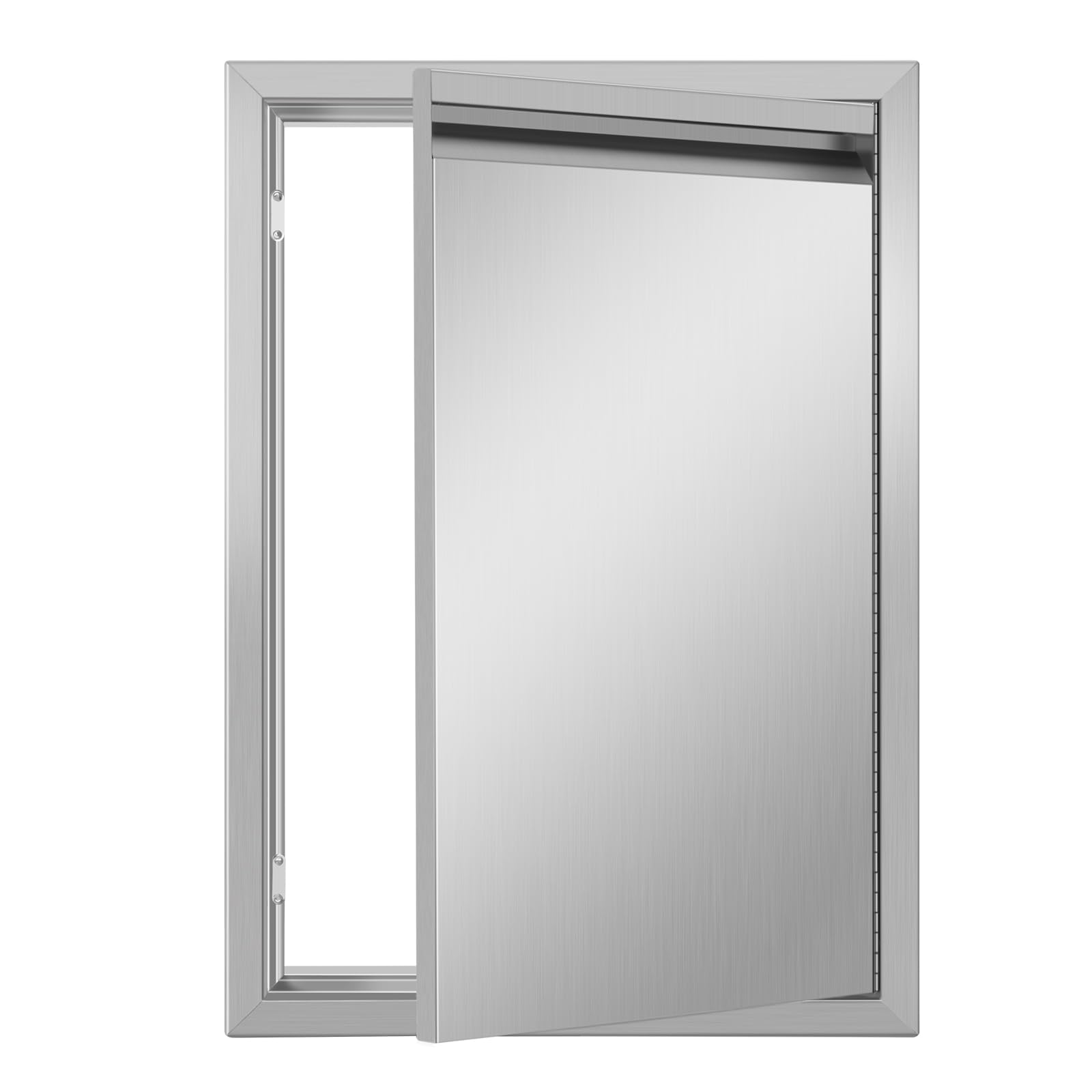 BBQ Access Single Doors 17Wx24H, Flush Mount Stainless Steel Outdoor Kitchen Door with Horizontal Recessed Handle for Outside Cabinets and BBQ Island