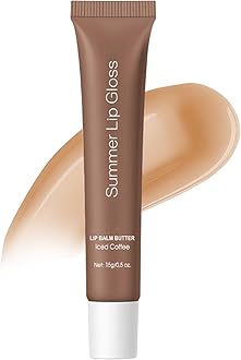 Summer Lip Butter Balm, Moisture and Hydration Lip Gloss, Long-lasting Hydrating Non-Sticky Lip Balm, Soften Dry Lips Lip Care (#Iced Coffee, 1Pcs)