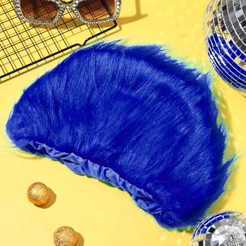 Image of Geyoga 2 Pcs Funny Wig Crazy Hair for Halloween Party,Royal Blue | Funny Colorful Wig Adults Use, Unisex Funky Hairband, Halloween Mardi Gras Cosplay Costume Party Accessories