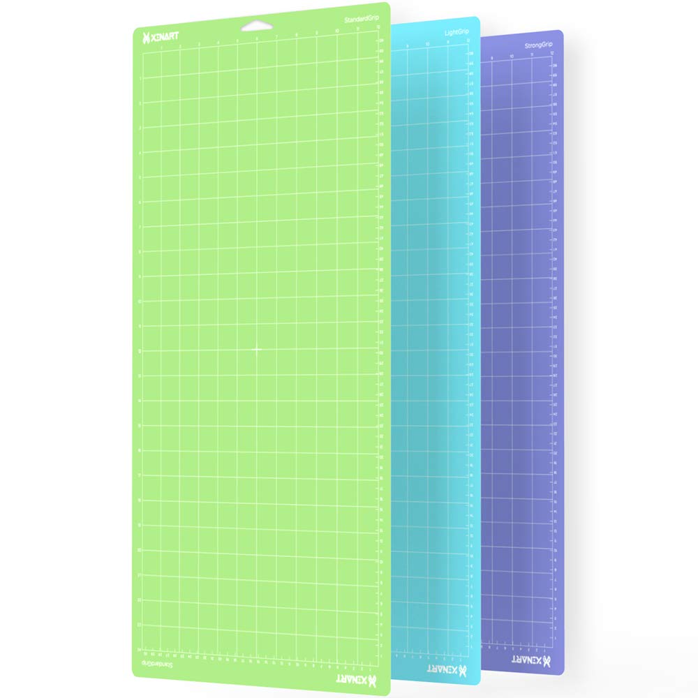 Xinart Cutting Mat for Cricut Maker 3/Maker/Explore 3/Air 2/Air/One(12x24 Inch, 3 Mats, StandardGrip, LightGrip, StrongGrip) Multiple Adhesive Sticky Quilting Cricket Cutting Mats for Cricut