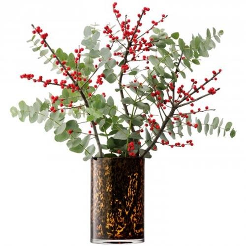 LSA International Tortoise Shell Lantern/Vase, Glass, Clear, 25 cm