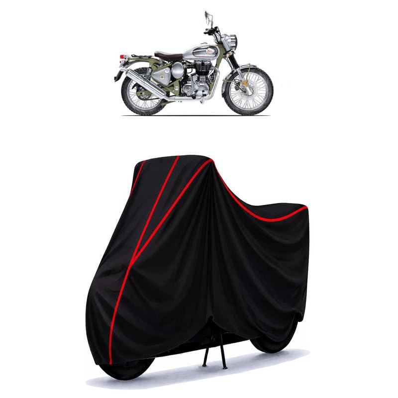 Image of Bullet Trials 350 Water Resistant Bike Cover for All Motorcycles & Rain | Heavy Duty Taffeta Fabric | UV Protection, Dustproof, Scratchproof | All Weather Two Wheeler Body Cover with Elastic Bottom