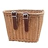 Woven Plastic Bike Baskets- Front D-Shaped Bike Bicycle Basket | Handlebar Storage Container with 2 Adjustable Leather Straps (Brown&Adults) #1