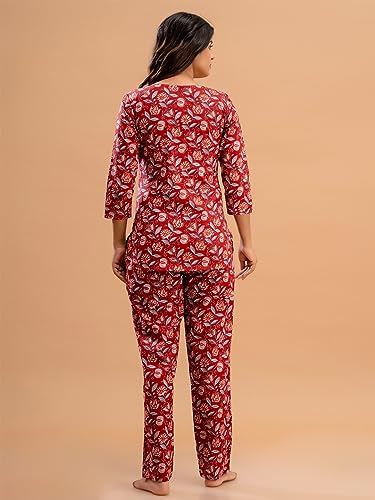 Image of feranoid Women Full Sleeves Cotton Nightsuits