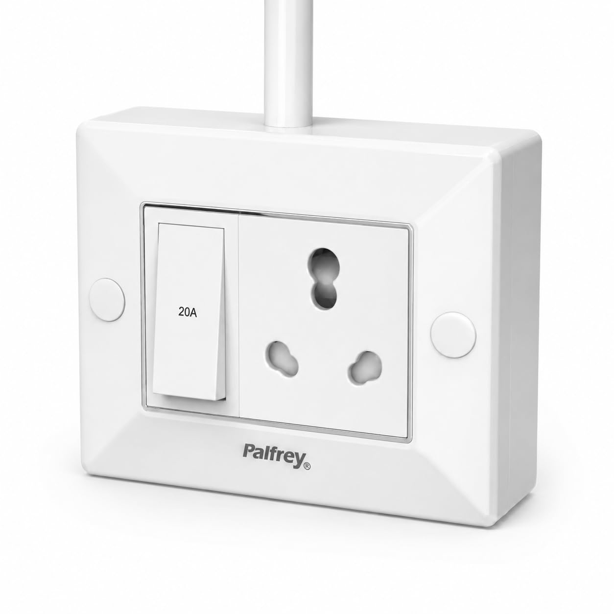 Palfrey 16A Extension Board with Safety Shutter, 20A Switch & 3 Pin Plug | Heavy Duty Power Extension Socket for Microwave, Refrigerator, Geyser | 1.5 Sqmm 3 Core Cable | White (2 Meter)-image-21
