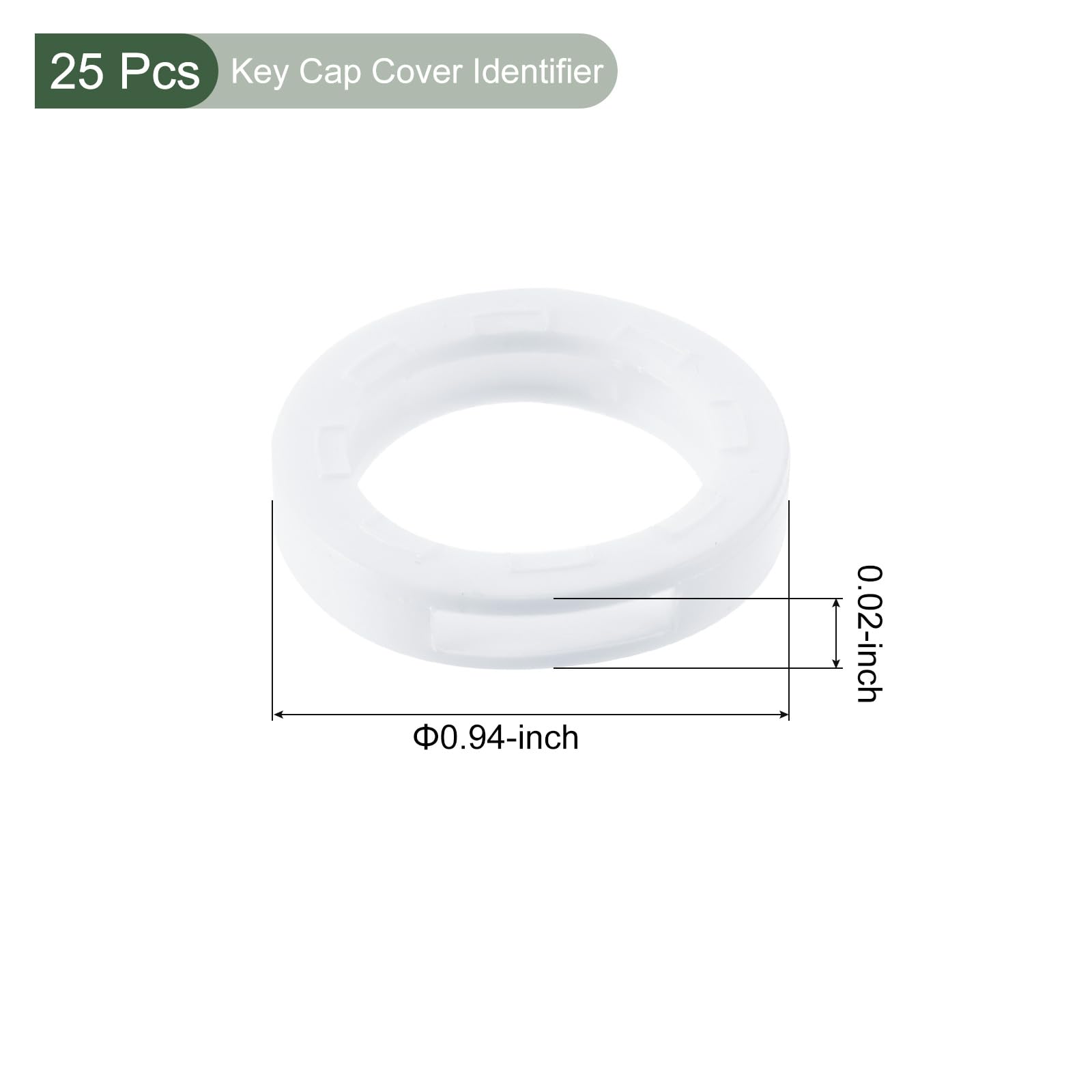 YOKIVE 25 Pcs Key Cap Cover Identifier, Silicone Round Key Identifier Tags Protecting from Dirty, Great for House Keys (White - Image 2