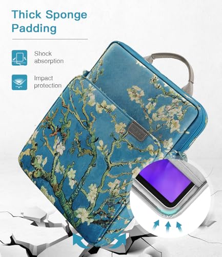 Image of MoKo 13 Inch Tablet Sleeve Bag, Fits with 13 Inch New iPad Pro M5 & Air M4 /M3, iPad Pro 12.9 M2&M1,Surface Laptop Go 12.4,Tab S8+ /S9+ 12.4,Handle Carrying Case with Shoulder Strap, Apricot Flower
