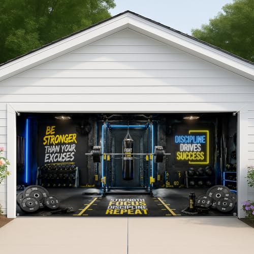 Fondo motivacional 157x71 interior y exterior para puerta de garaje y gimnasio en casa 6