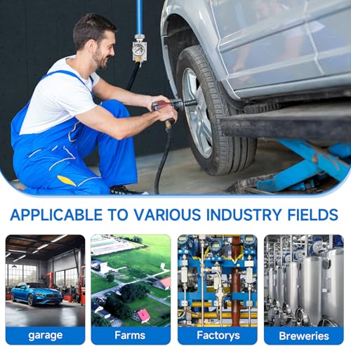 Image of 3 /4 inch x 200ft Garage Air Line Kit, HDPE-Aluminum Compressed Air Piping System with Tee & Elbow Fittings, Rapid Air System for Shop Air Compressor, Leak-Proof & Easy
