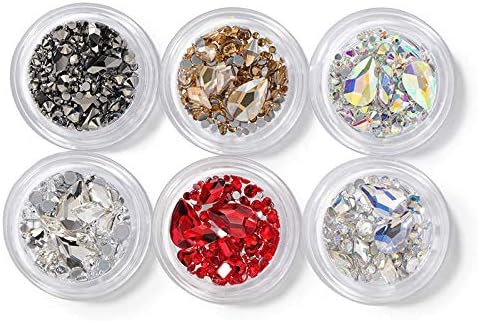 Hnuix 6box 3D Rhinestones Nail Art Decorations Sequins Flatback Diamond Irregular Rhombus Nail Stones Rhinestones Charm Nail Art - Rhinestones & Decorations -
