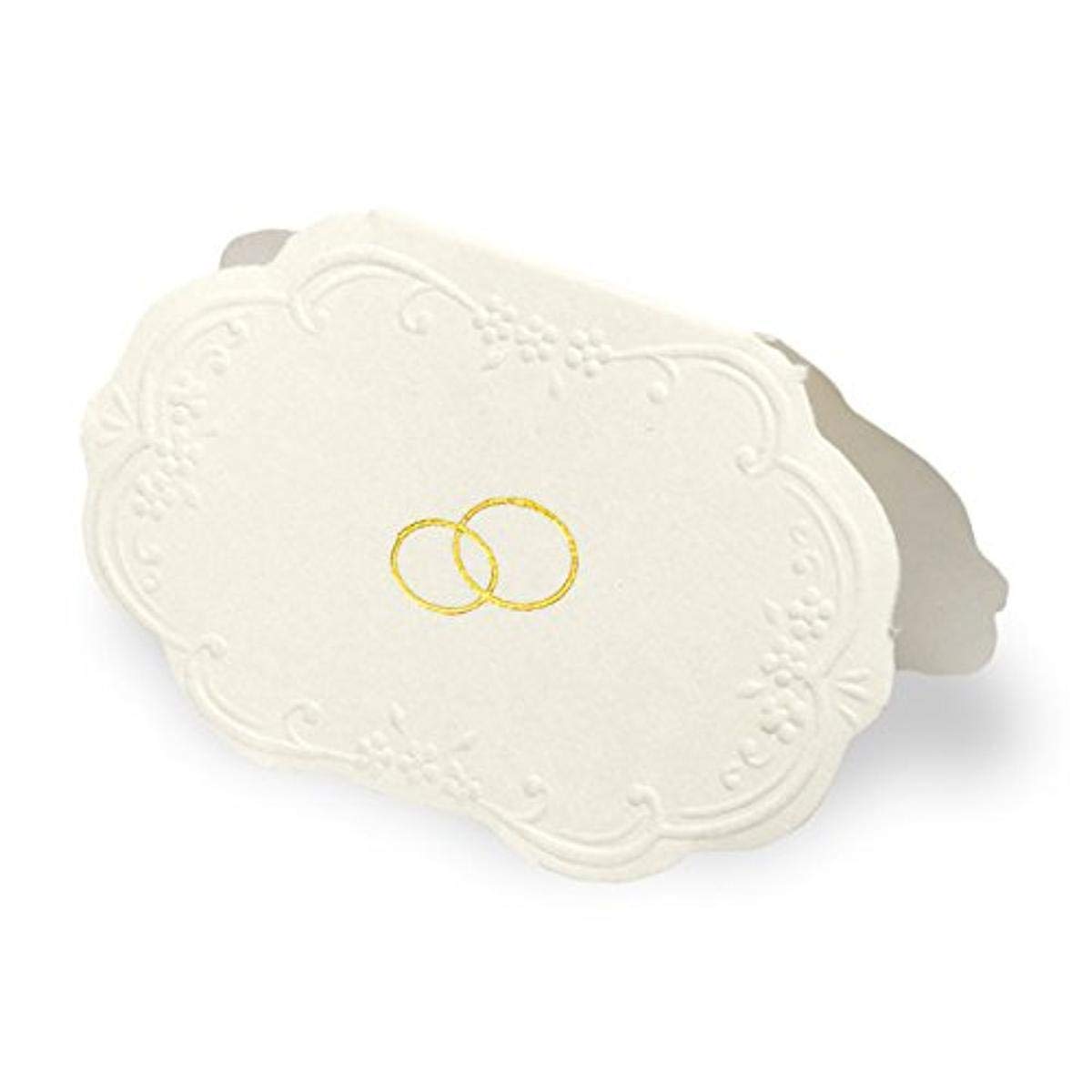 CLUB GREEN GIFT TAGS IVORY OVAL WITH DOUBLE RINGS 45X25MM, Card, 9.9 x 2.75 x 2.75 cm