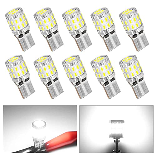 NOVSIGHT T10 LED バックランプ t10 12V led LEDルームランプ ポジションライト キャンセラー内蔵 30連3014LEDチップ搭載 ポジションランプ ナンバー灯 ルームランプ 高輝度 無極性 10個入 車用汎用バルブ 1年保証 ホワイト