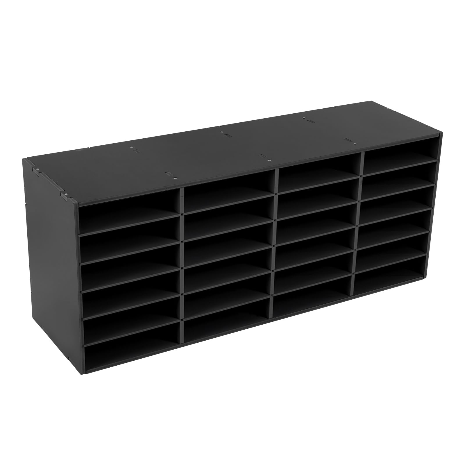 Vassoio portadocumenti, 24 scomparti, robusto e durevole, con guanti, portalettere da scrivania, semplice ed elegante, per casa, ufficio e classe, 100 x 30 x 42 cm