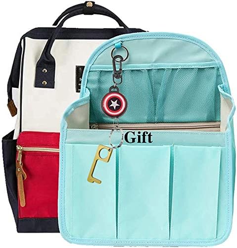 (New 3rd UPGRADE) Rucksack Organizer Insert, Nylon Backpack Organizer Insert Travel Backpack Purse Organizer for Mens and Womens For Mummy Coach MCM LV JanSport Anello (Large, Blue)