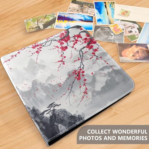 Álbum de fotos adhesivo DIY encuadernador de anillas 3 anillos pintura montaña tinta 40 páginas 8x10 para recuerdos miniatura 5