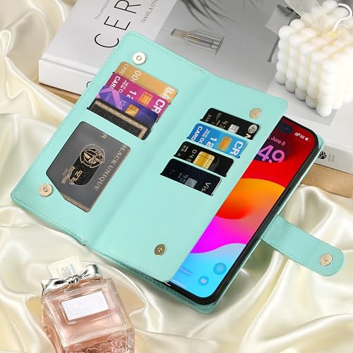 Étui pour Infinix Hot 10 Lite à 9 emplacements cartes et compartiment zippé de protection