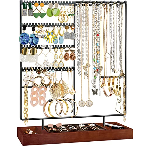 Procase Soporte para Joyas, Organizador para Pedientes Colgante para Collares Pulseras Estante de Metal Cover