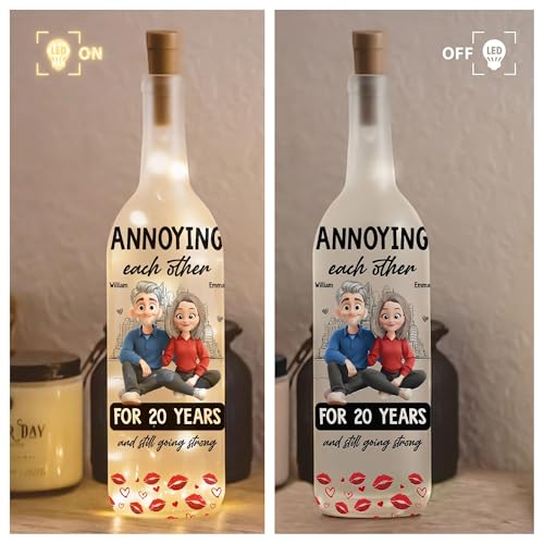 Unbreakable Bond Personalized Bottle Lamp – Custom Couple Gift to Celebrate Years of Love and Annoyance - Image 4