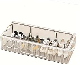BLURISM Long Clear Stackable Shoe Organizer, 60x30x21cm, Foldable Shoe Rack for Closet, Under Bed Shoe Storage Organizer, Transparent Plastic Stackable Shoe Box (Larg Size)