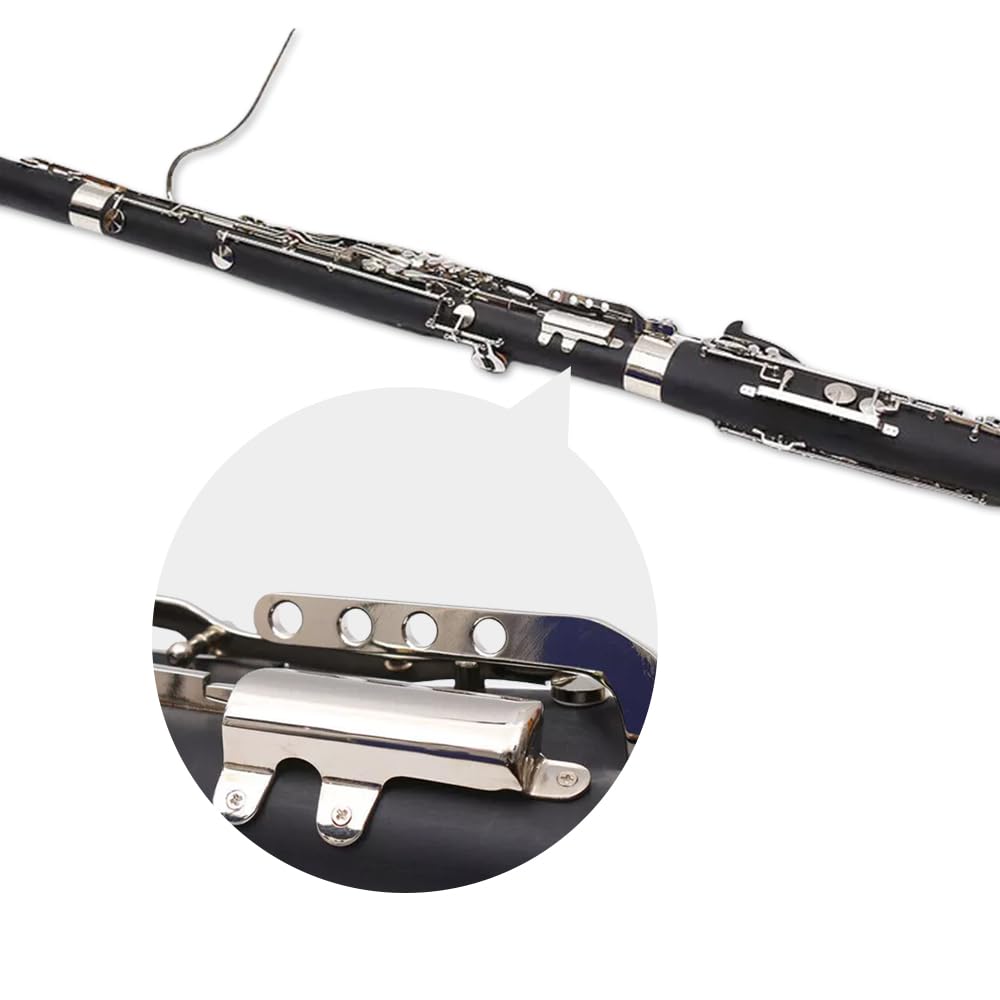 Fagott C-Schlüssel 26 Tasten, versilbertes Ahornholz/synthetisches Holz, Blasinstrument mit Etui, Zubehör-Set für Studenten, Anfänger, Fortgeschrittene (synthetisches Holz)