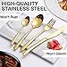 Silverware Set, HOBO 24-Piece Stainless Steel Flatware Set With Titanium Gold Plated, Golden Color Flatware Set, Silverware, Cutlery Set Service For 6